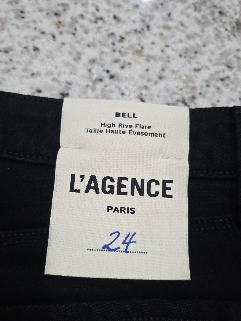 L'AGENCE Bell High Rise Flare Jeans In Noir, Size 24, NWT - Picture 9 of 9